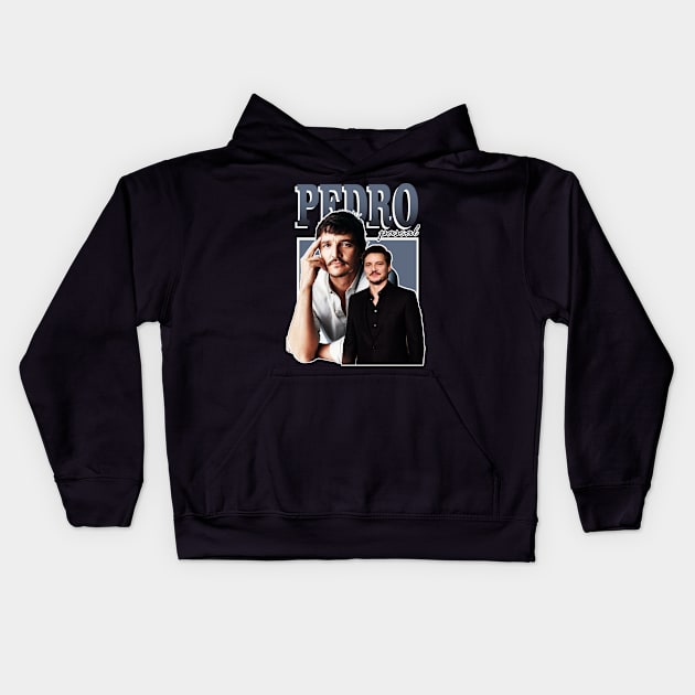 pedro pascal vintage bootleg Kids Hoodie by Suisui Artworks